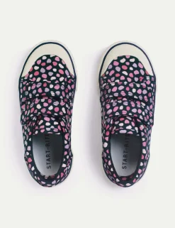 Kids' Splash Print Canvas Riptape Trainers (6 Small - 3 Large)