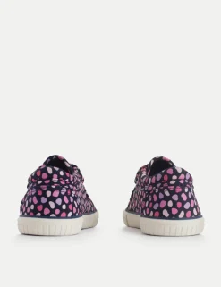 Kids' Splash Print Canvas Riptape Trainers (6 Small - 3 Large)