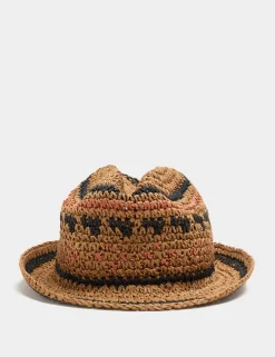 Kids’ Straw Trilby Hat