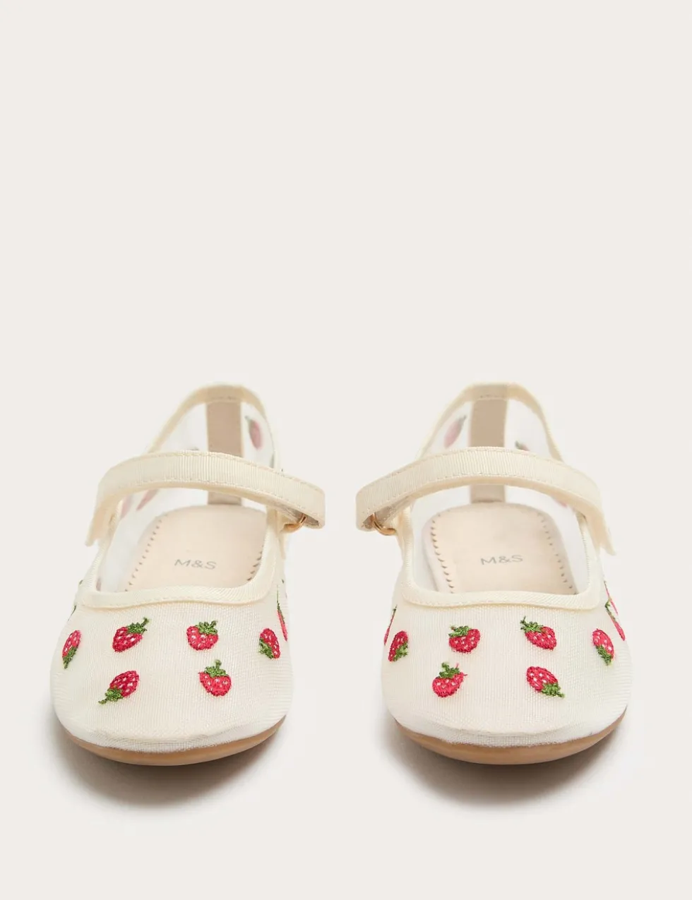 Kids' Strawberry Mesh Ballet Shoes (4 Small - 2 Large)