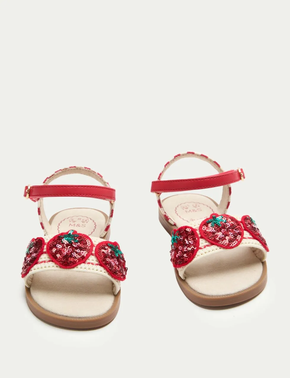 Kids' Strawberry Sequin Crochet Sandals (4 Small-2 Large)