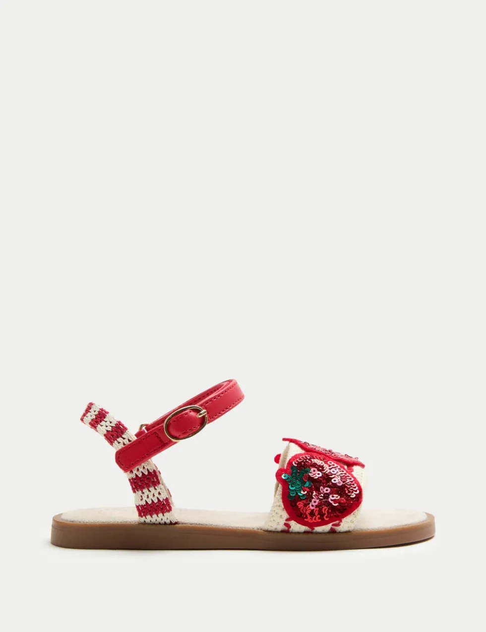 Kids' Strawberry Sequin Crochet Sandals (4 Small-2 Large)