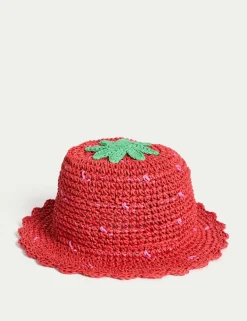 Kids' Strawberry Straw Hat (1-13 Yrs)