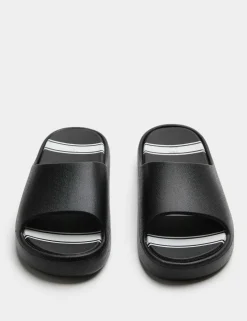 Kids' Striped Footbed Sliders (10 Small - 7 Large)