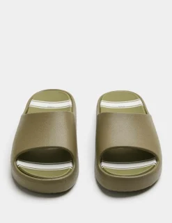 Kids' Striped Footbed Sliders (10 Small - 7 Large)