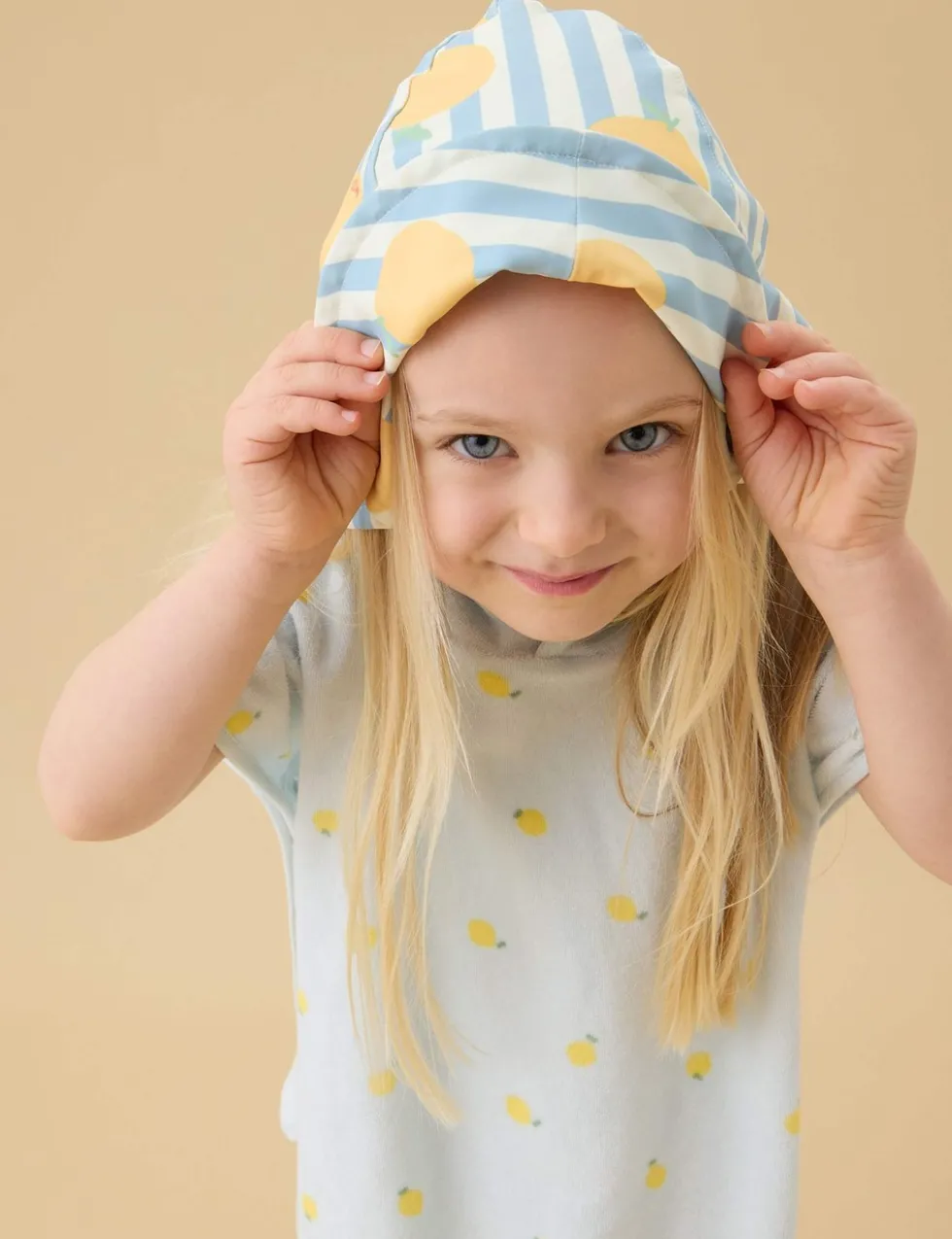 Kids' Striped Lemon Sun Hat (0-4 Yrs)