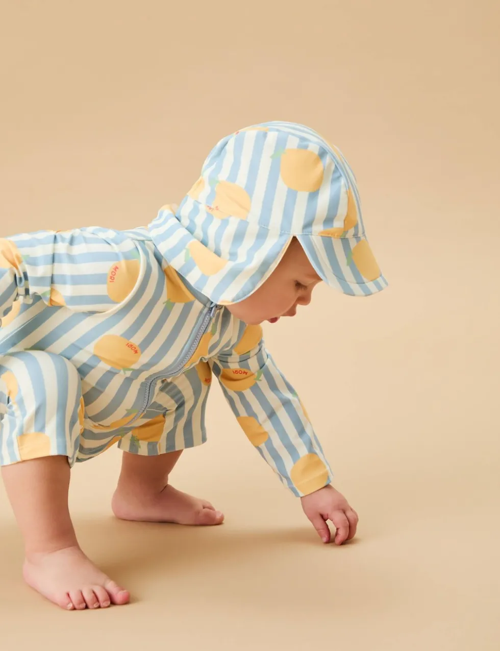 Kids' Striped Lemon Swim Hat (0-4 Yrs)