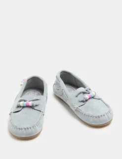 Kids' Suede Charm Boat Shoes (10 Small - 2 Large)