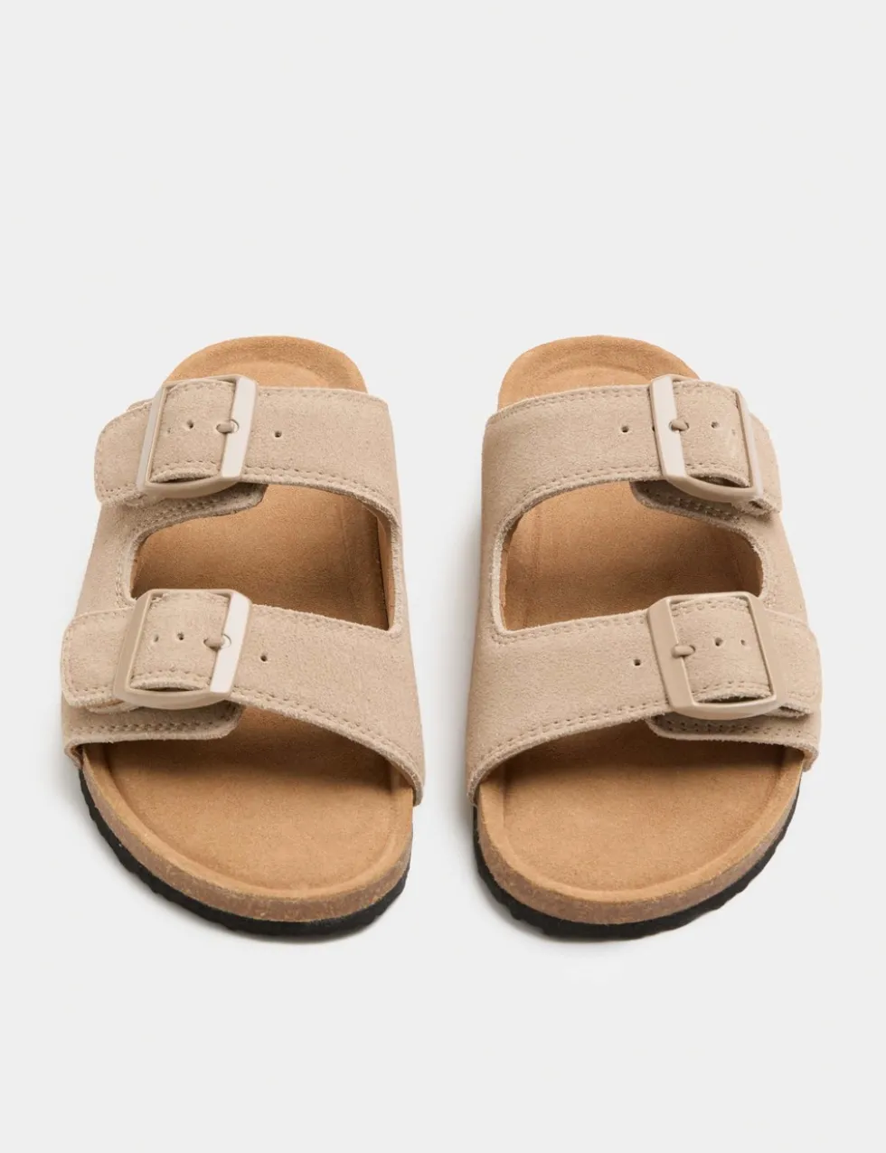 Kids' Suede Double Buckle Footbed Sandals (3 Large-7 Large)