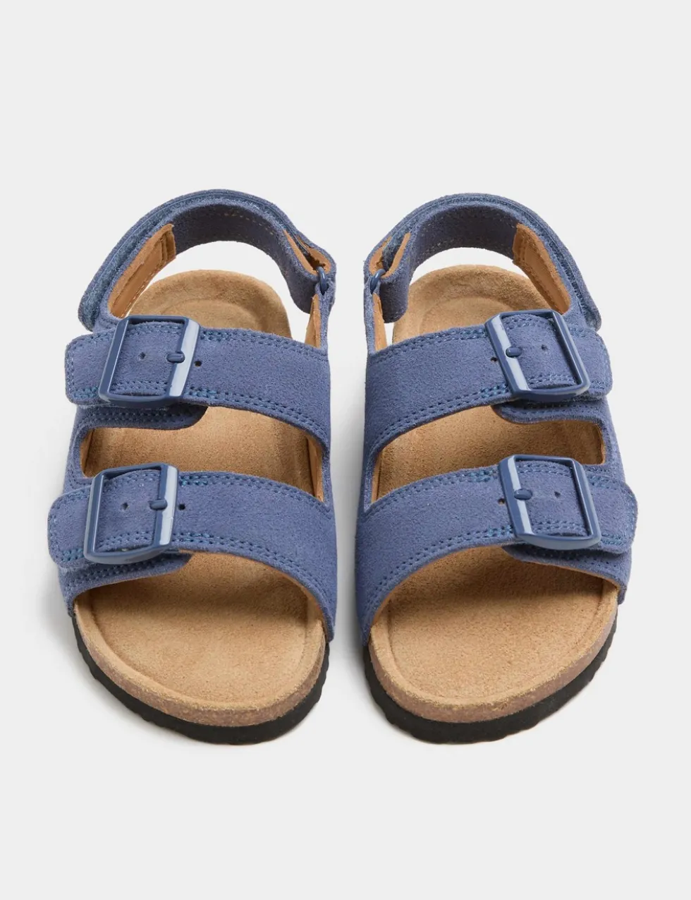 Kids' Suede Double Buckle Footbed Sandals (4 Small-2 Large)