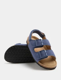 Kids' Suede Double Buckle Footbed Sandals (4 Small-2 Large)