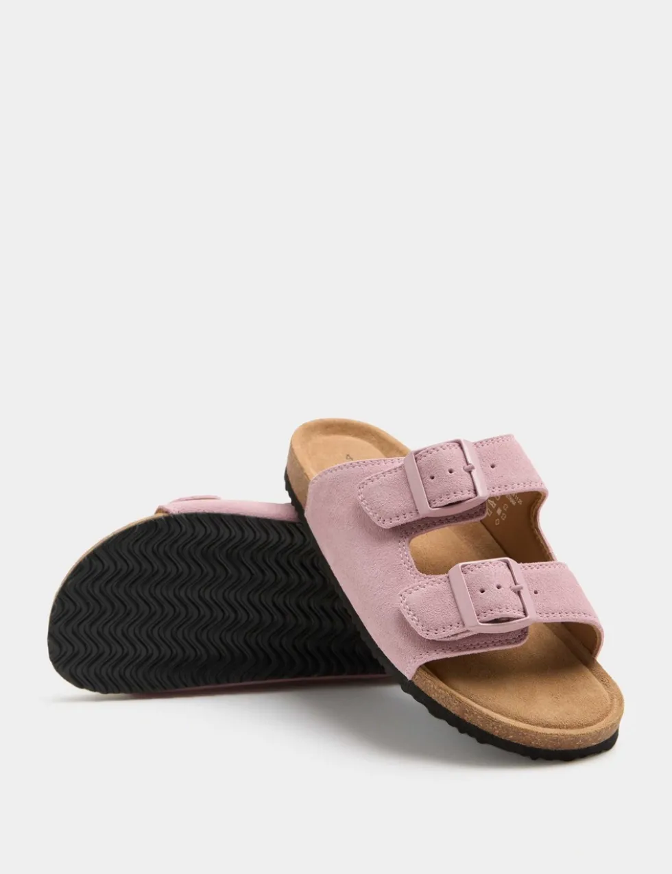 Kids' Suede Double Buckle Footbed Sandals (3 Large-7 Large)