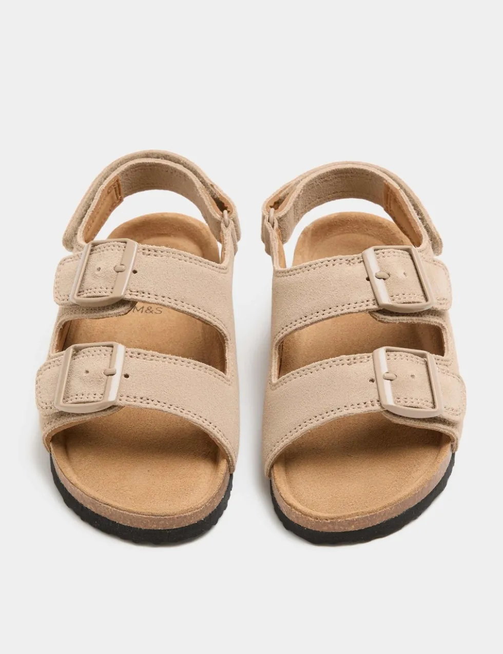 Kids' Suede Double Buckle Footbed Sandals (4 Small-2 Large)