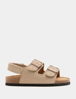 Kids' Suede Double Buckle Footbed Sandals (4 Small-2 Large)