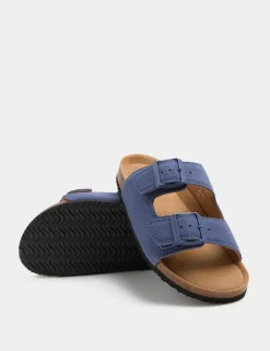 Kids' Suede Double Buckle Footbed Sandals (3 Large-7 Large)
