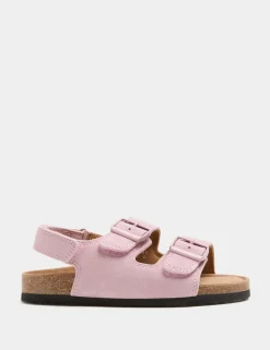 Kids' Suede Double Buckle Footbed Sandals (4 Small-2 Large)