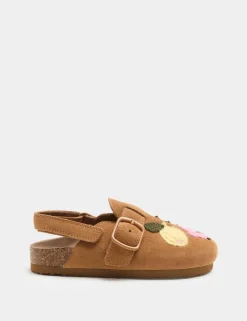 Kids' Suede Embroidered Mules (4 Small - 2 Large)