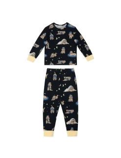 Kids Two Pack Dog Print Crew Neck Pyjama Set