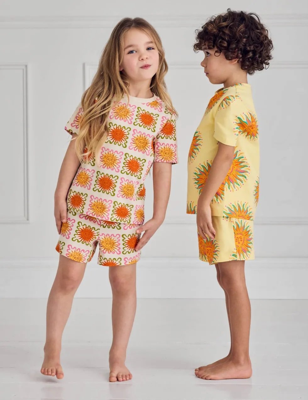 Kids Two Pack Sunshine Print Short Pyjama Set