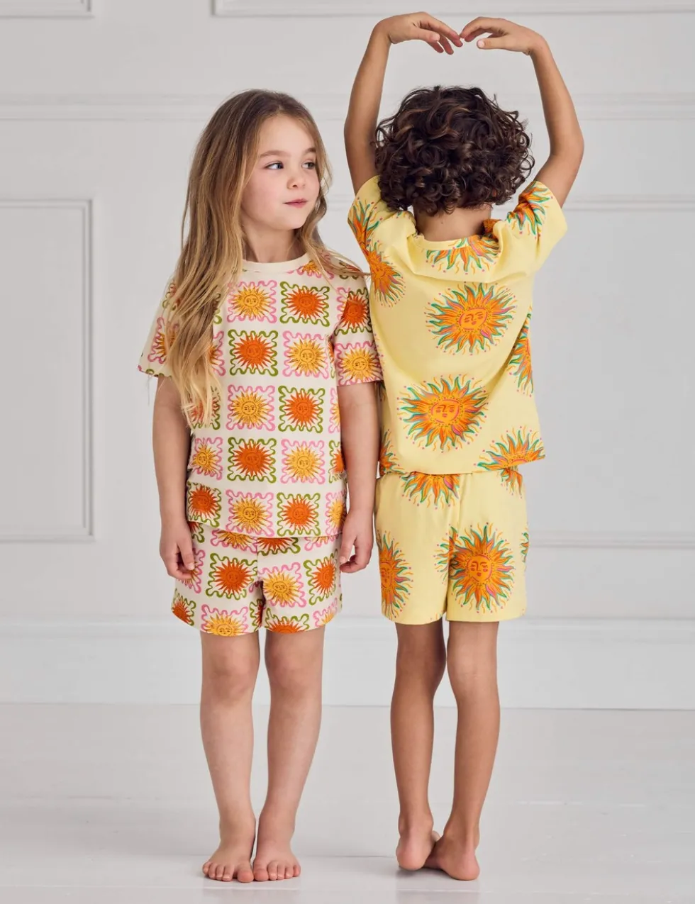 Kids Two Pack Sunshine Print Short Pyjama Set