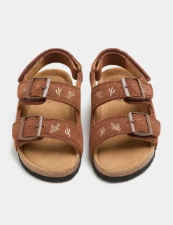 Kids' Western Patterned Footbed Sandals (4 Small-2 Large)