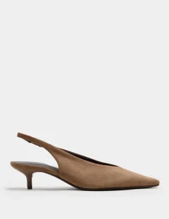 Kitten Heel Pointed Slingback Shoes