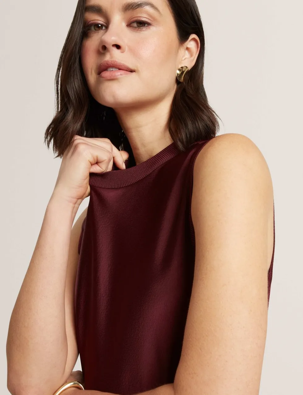 Knitted Back Maxi Slip Dress