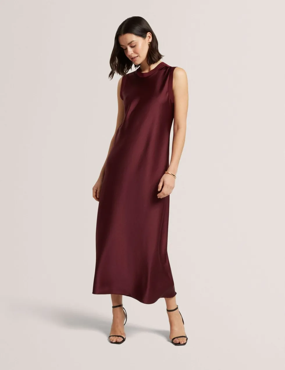 Knitted Back Maxi Slip Dress