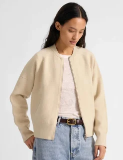 Knitted Bomber Jacket with Wool