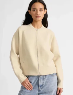 Knitted Bomber Jacket with Wool