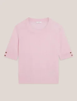 Knitted Crew Neck Top with Merino Wool