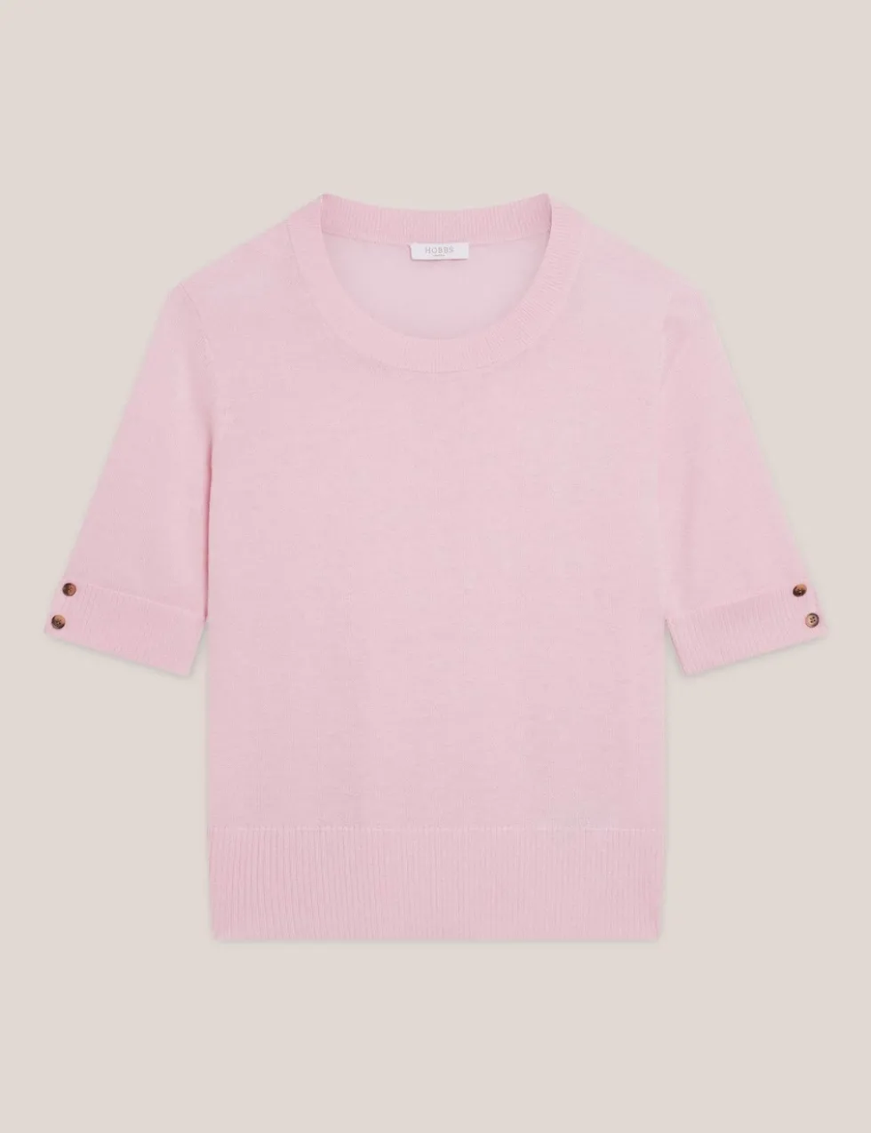 Knitted Crew Neck Top with Merino Wool