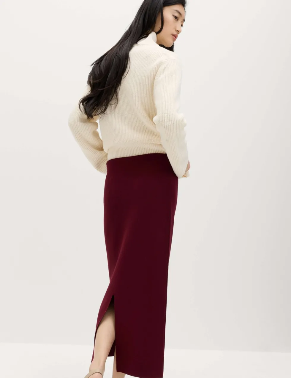 Knitted Midaxi Column Skirt