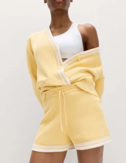 Knitted Relaxed Fit High Waisted Shorts