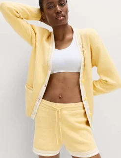 Knitted Relaxed Fit V Neck Cardigan