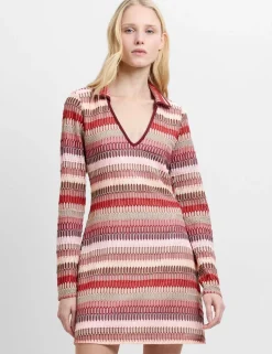 Knitted Striped Mini Shift Dress
