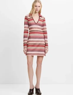 Knitted Striped Mini Shift Dress