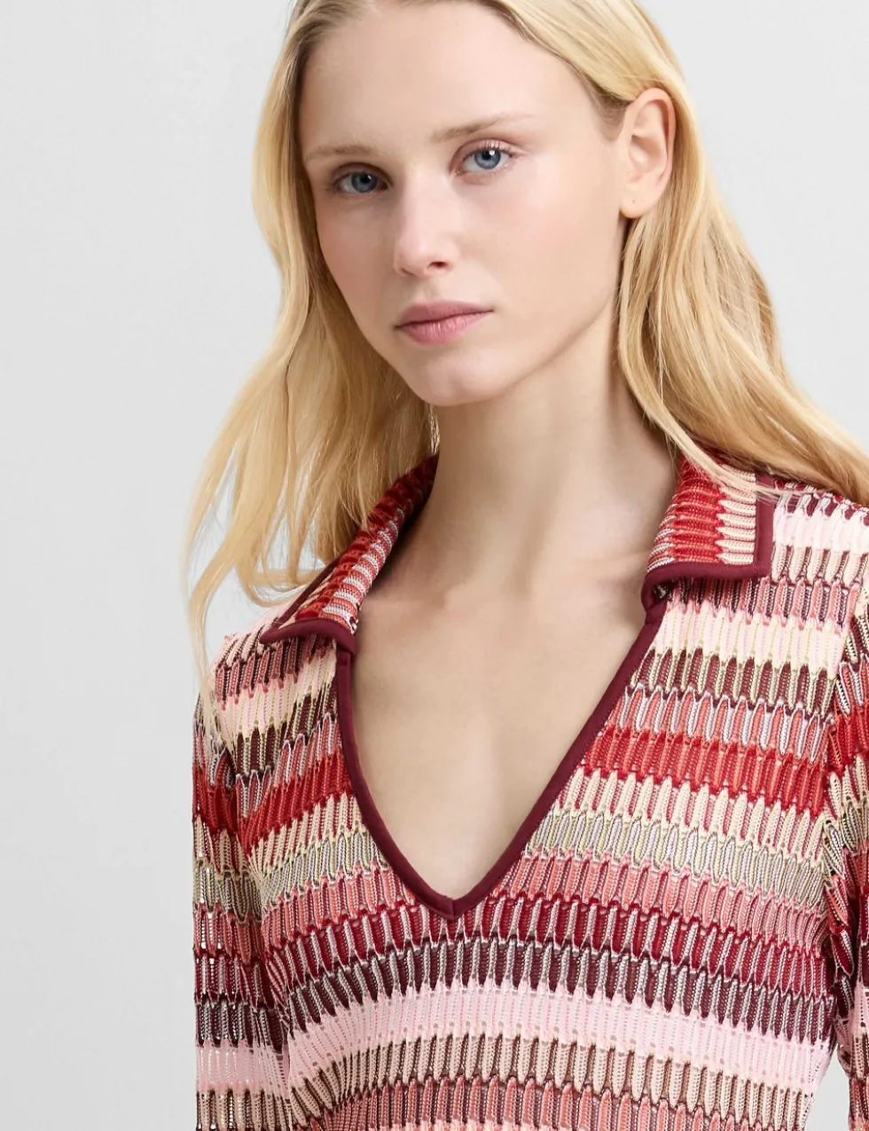 Knitted Striped Mini Shift Dress