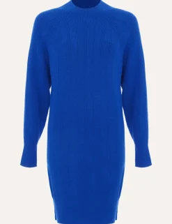 Knitted Textured Round Neck Mini Jumper Dress