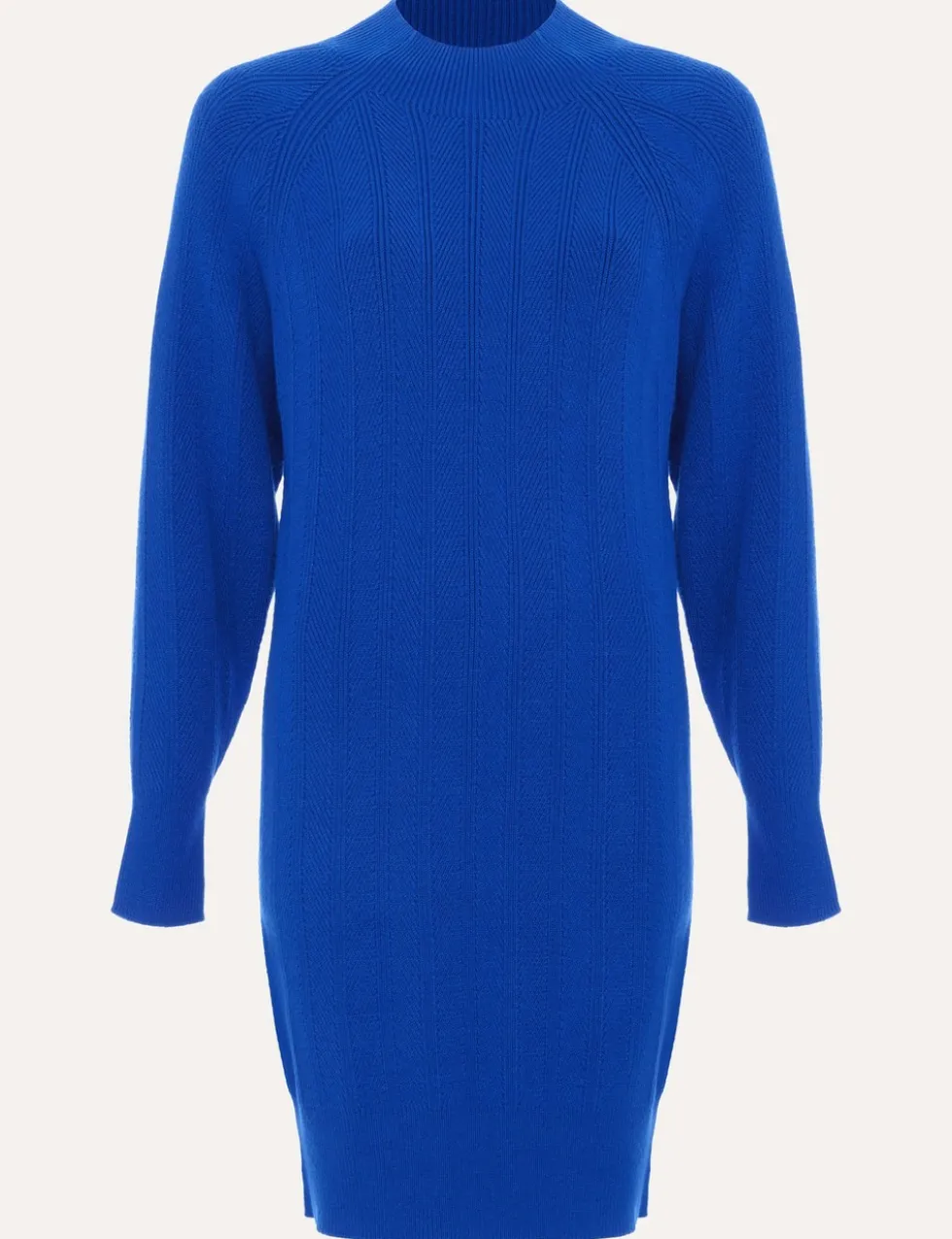 Knitted Textured Round Neck Mini Jumper Dress