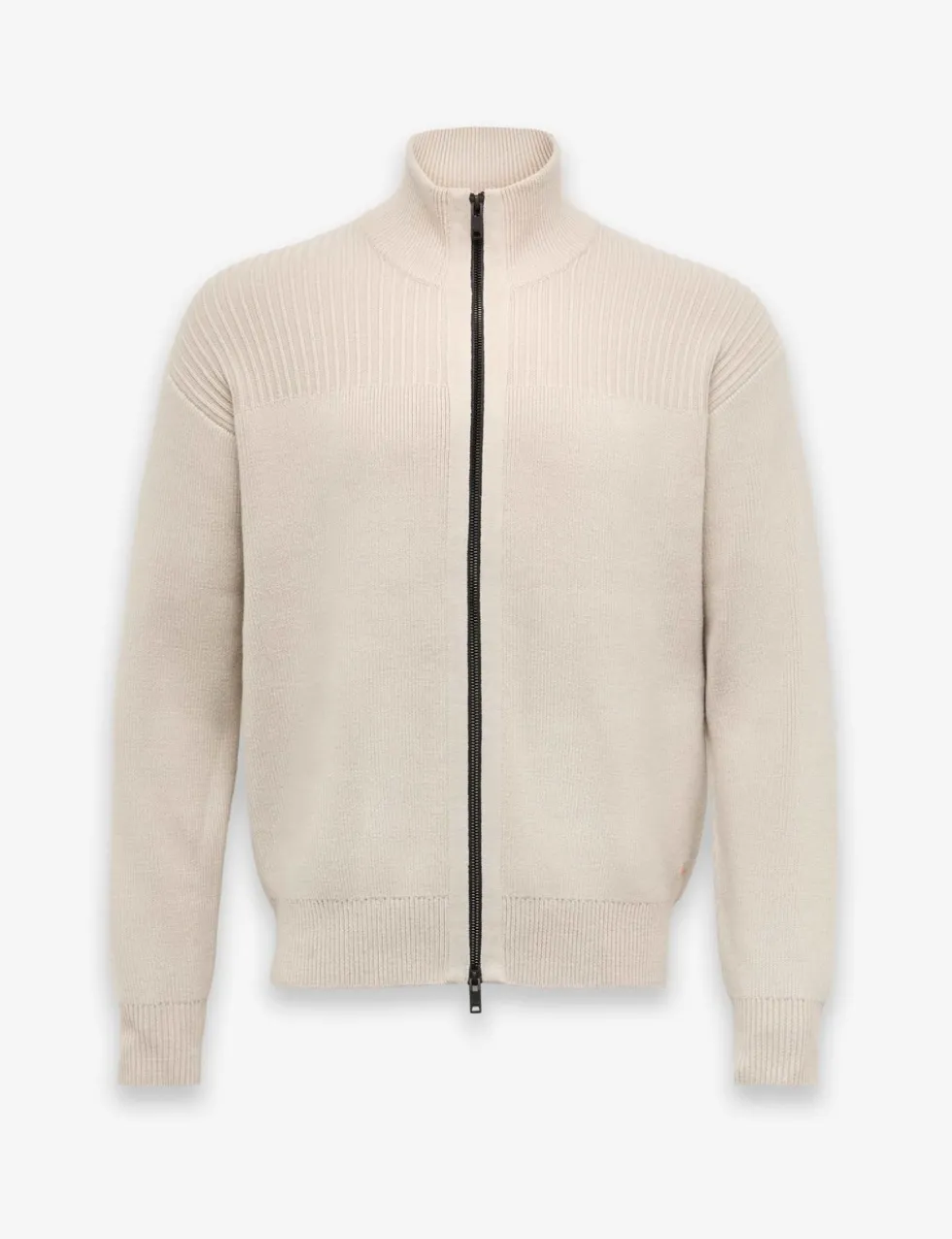 Kratalo Wool Blend Funnel Neck Zip Up Jumper
