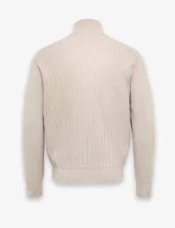 Kratalo Wool Blend Funnel Neck Zip Up Jumper