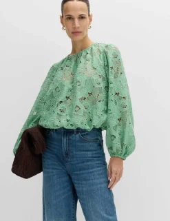 Lace Cutwork Detail Blouse