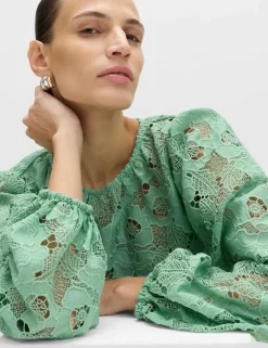 Lace Cutwork Detail Blouse