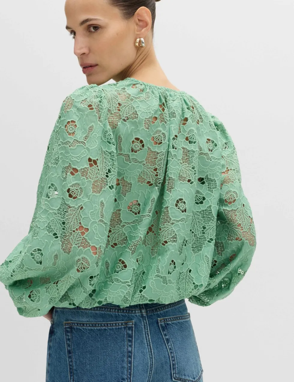 Lace Cutwork Detail Blouse