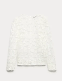 Lace Embroidered Floral Top