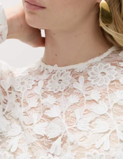 Lace Embroidered Floral Top
