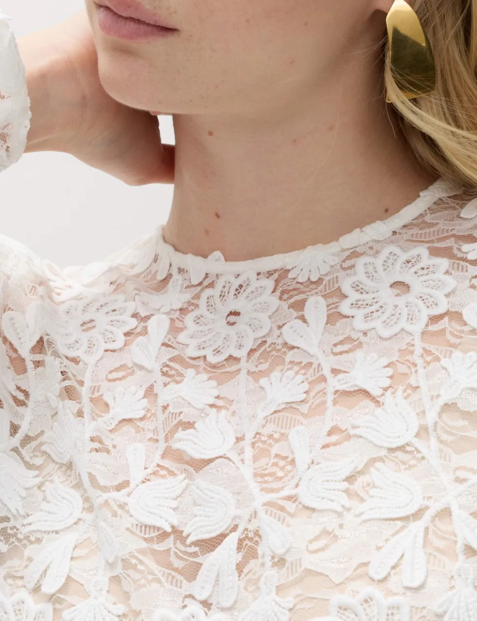 Lace Embroidered Floral Top