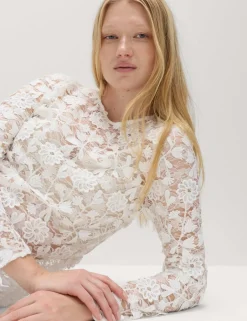 Lace Embroidered Floral Top