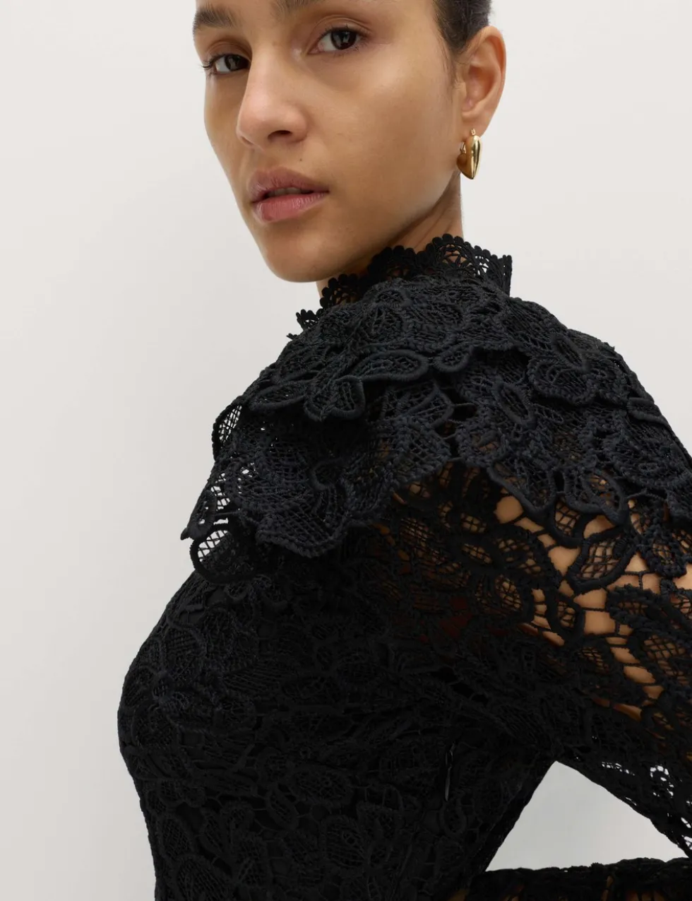 Lace High Neck Mini Column Dress
